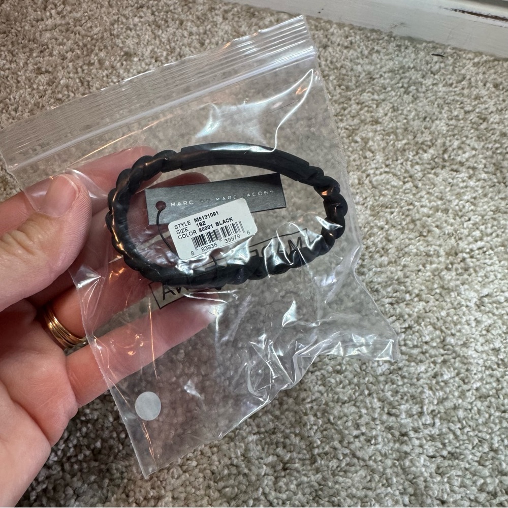 Marc By Marc Jacobs BlackBraided Silicone Rubber Bracelet